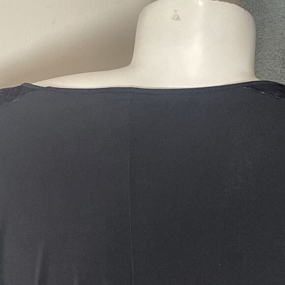 Jaclyn Smith Top Womens 1X Black Velvet Burnout Shoulder Whimsigoth Romantic - Picture 6 of 9